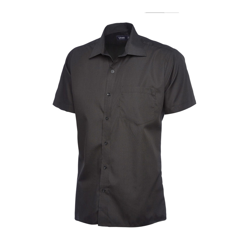 Herren Popelinehemd Kurzarm, UNEEK UC710 - Black