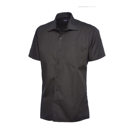 Herren Popelinehemd Kurzarm, UNEEK UC710 - Black