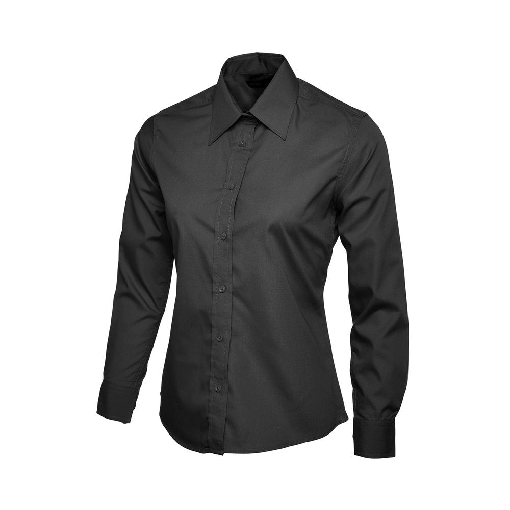 Damen Popelinebluse Langarm, UNEEK UC711 - Black