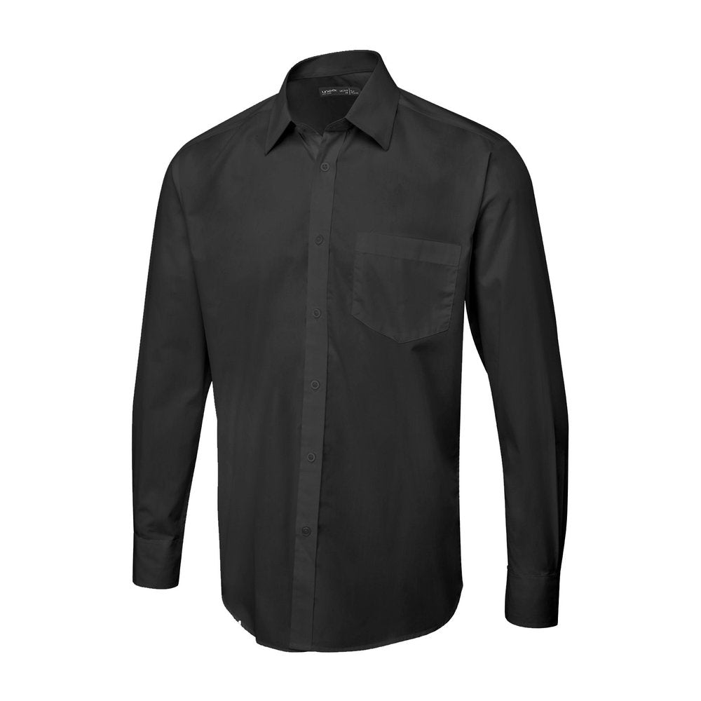 Herren Popelinehemd Langarm, UNEEK UC713 - Black