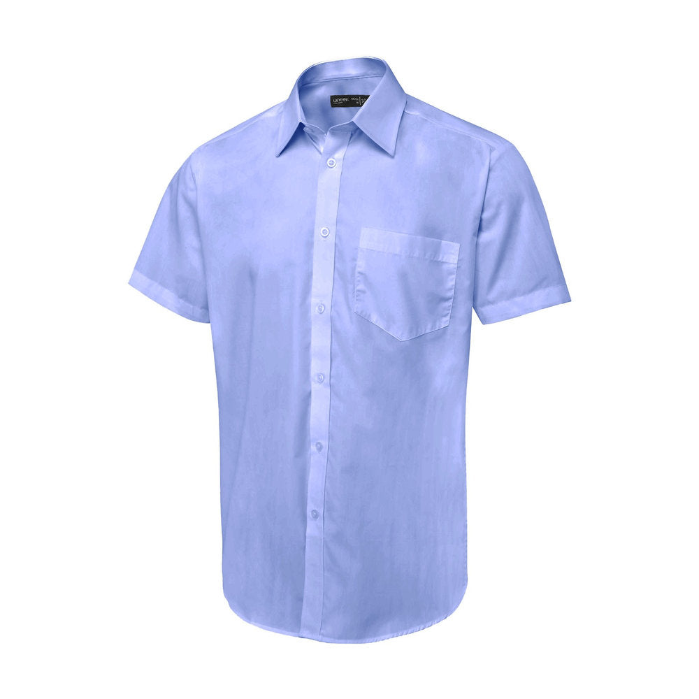 Herren Popelinehemd Kurzarm, UNEEK UC714 - Mid Blue